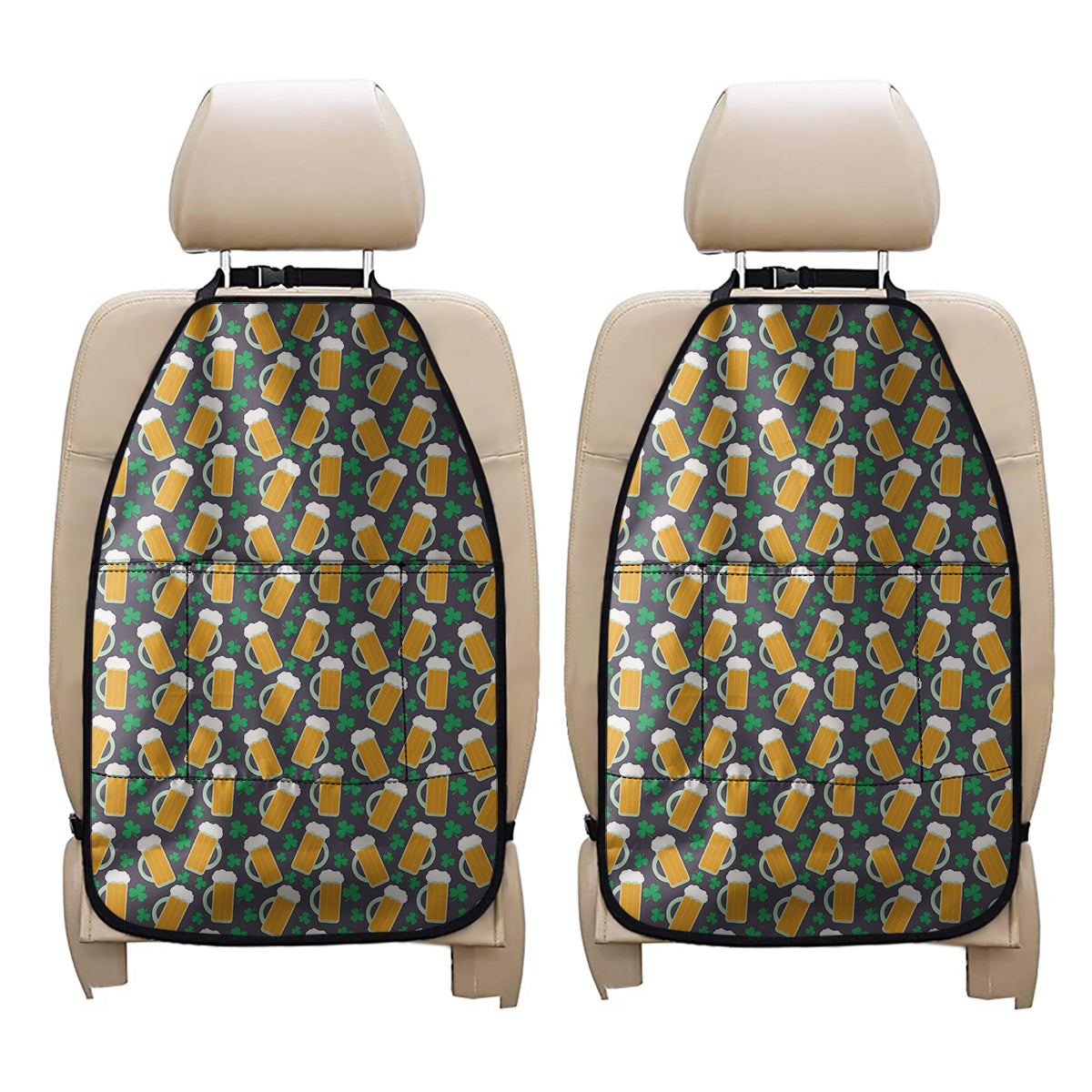 Clover And Beer St. Patrick's Day Print Car Seat Organizers