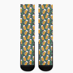 Clover And Beer St. Patrick's Day Print Crew Socks