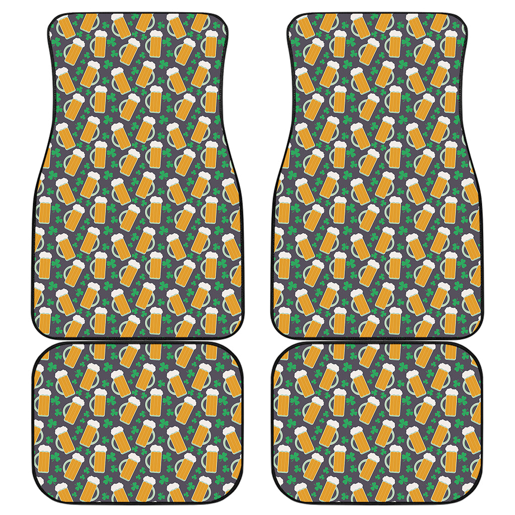 Clover And Beer St. Patrick's Day Print Front and Back Car Floor Mats