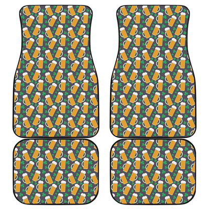 Clover And Beer St. Patrick's Day Print Front and Back Car Floor Mats