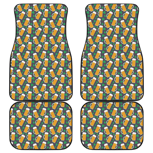 Clover And Beer St. Patrick's Day Print Front and Back Car Floor Mats