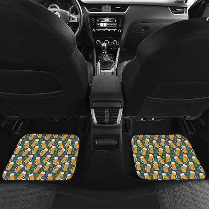 Clover And Beer St. Patrick's Day Print Front and Back Car Floor Mats
