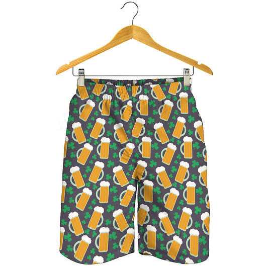 Clover And Beer St. Patrick's Day Print Men's Shorts