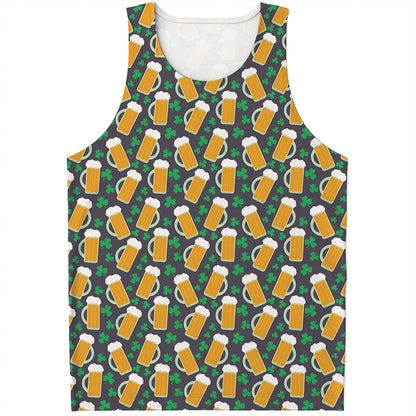 Clover And Beer St. Patrick's Day Print Men's Tank Top
