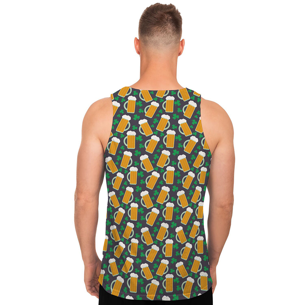 Clover And Beer St. Patrick's Day Print Men's Tank Top