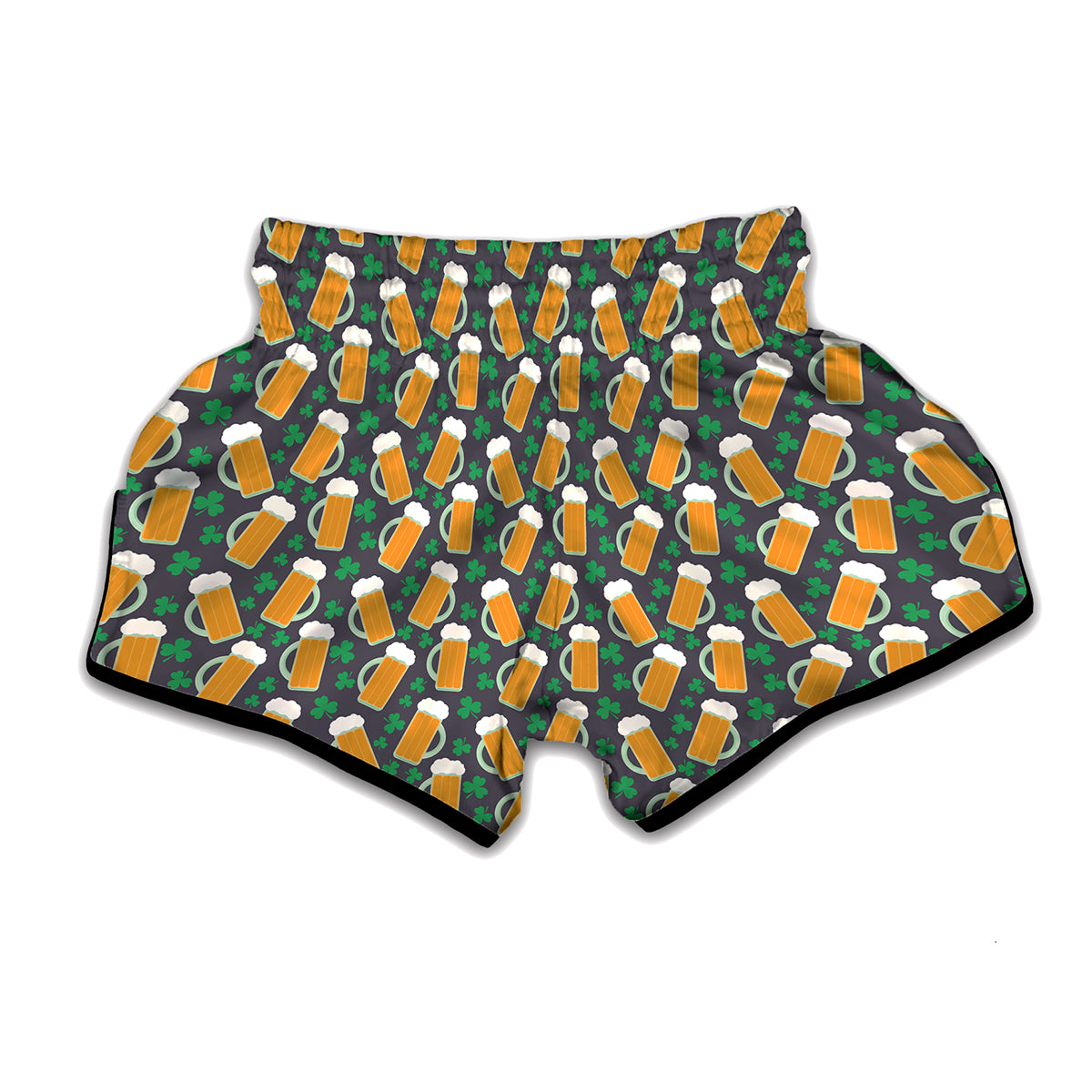 Clover And Beer St. Patrick's Day Print Muay Thai Boxing Shorts