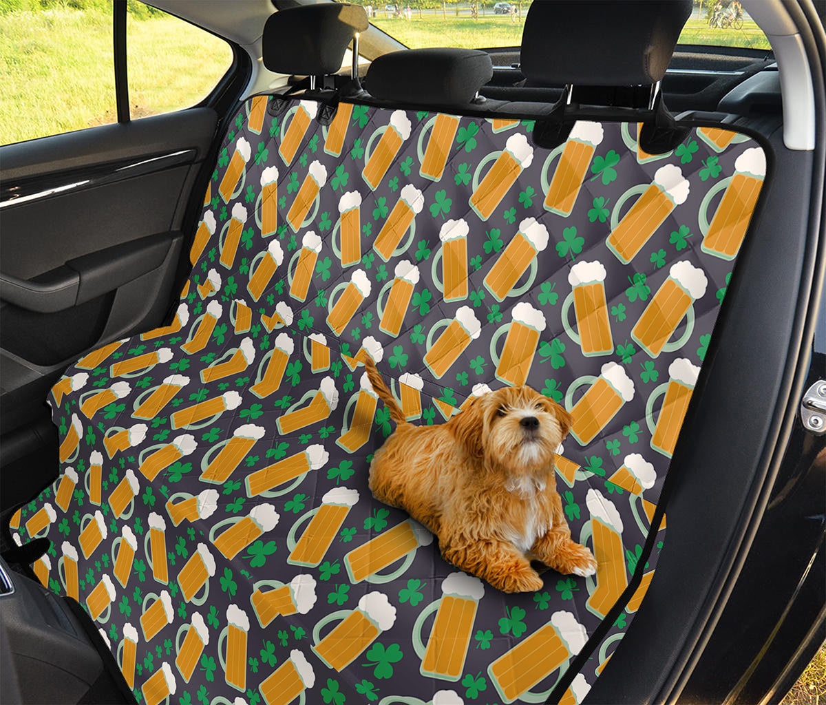 Clover And Beer St. Patrick's Day Print Pet Car Back Seat Cover