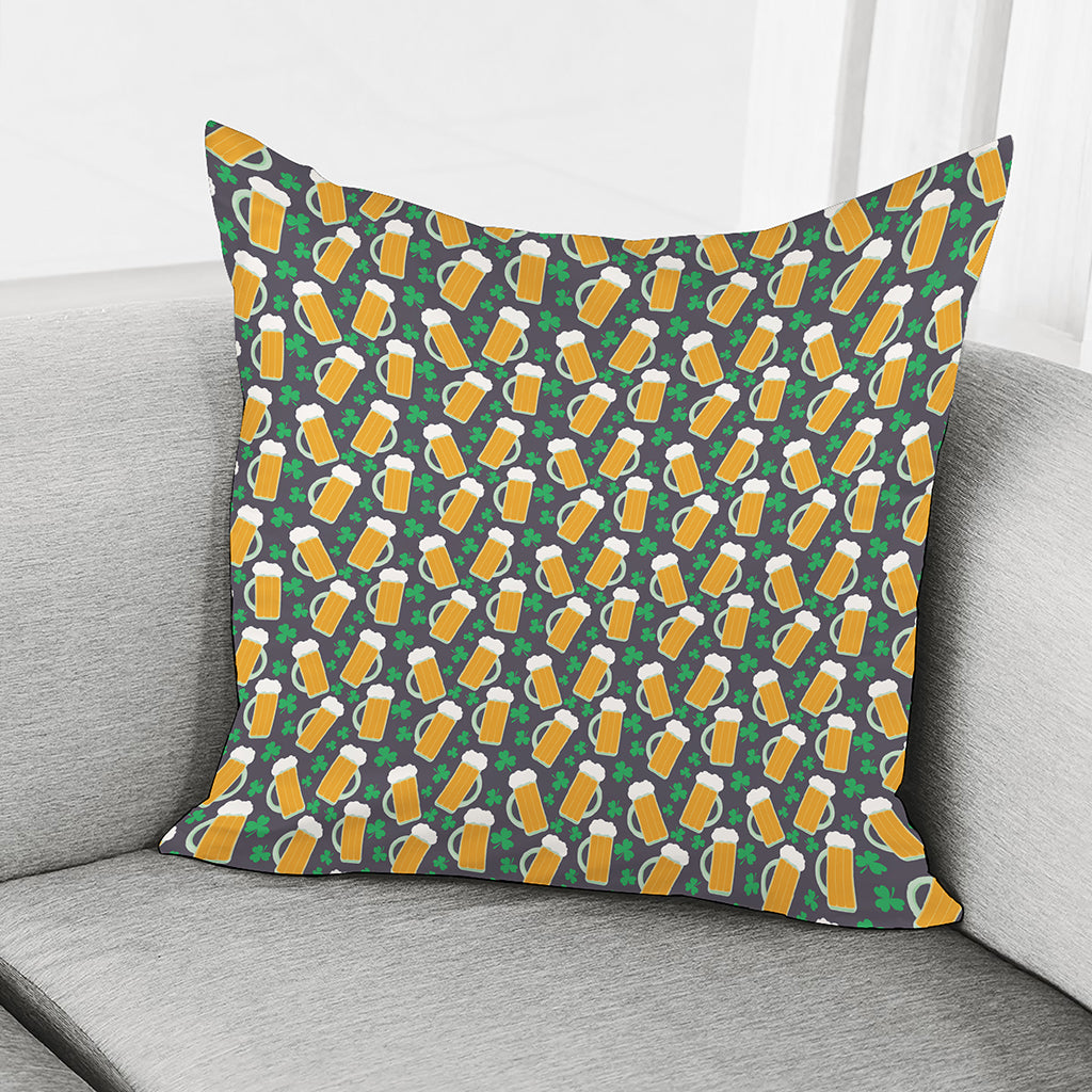 Clover And Beer St. Patrick's Day Print Pillow Cover