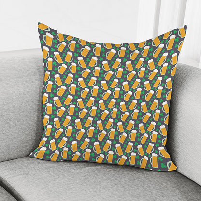 Clover And Beer St. Patrick's Day Print Pillow Cover