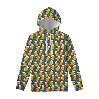 Clover And Beer St. Patrick's Day Print Pullover Hoodie