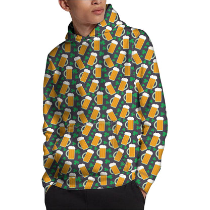 Clover And Beer St. Patrick's Day Print Pullover Hoodie