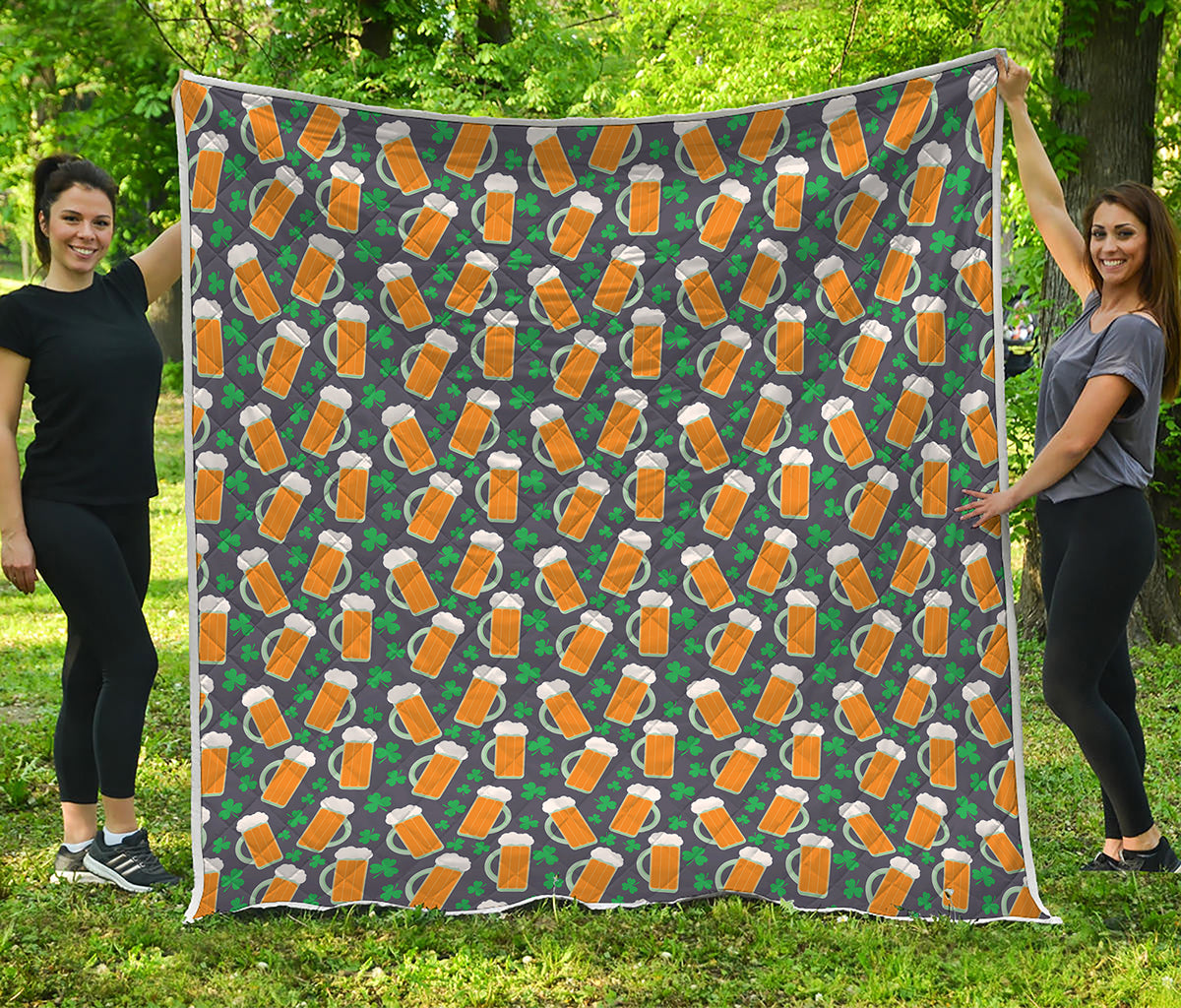 Clover And Beer St. Patrick's Day Print Quilt