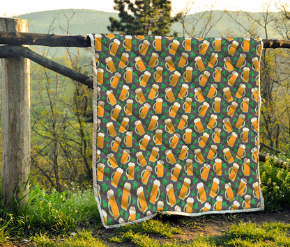 Clover And Beer St. Patrick's Day Print Quilt