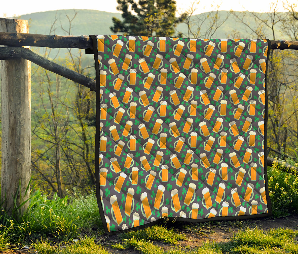 Clover And Beer St. Patrick's Day Print Quilt