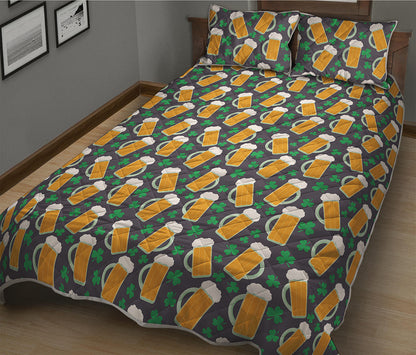 Clover And Beer St. Patrick's Day Print Quilt Bed Set