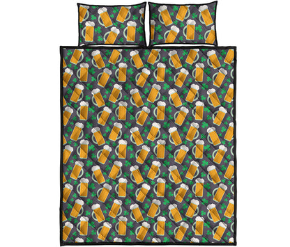 Clover And Beer St. Patrick's Day Print Quilt Bed Set