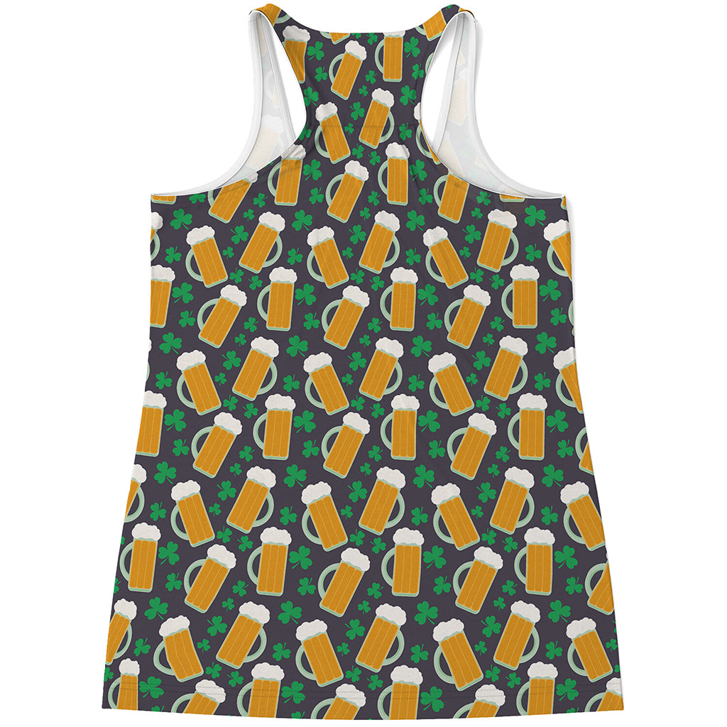 Clover And Beer St. Patrick's Day Print Women's Racerback Tank Top