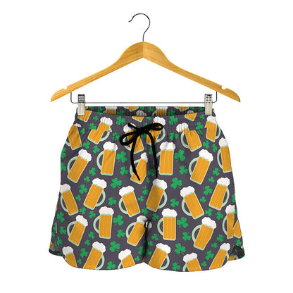 Clover And Beer St. Patrick's Day Print Women's Shorts