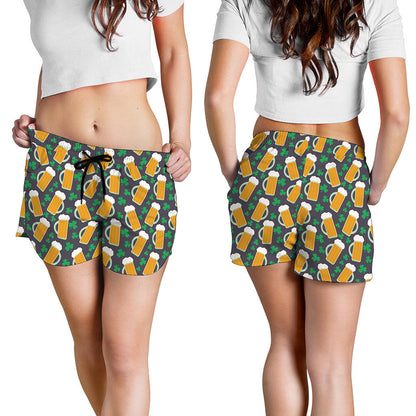 Clover And Beer St. Patrick's Day Print Women's Shorts