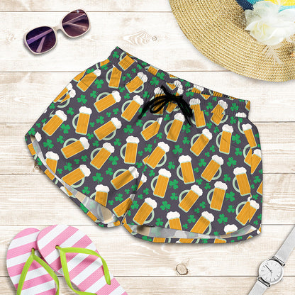 Clover And Beer St. Patrick's Day Print Women's Shorts