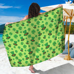 Clover And Hat St. Patrick's Day Print Beach Sarong Wrap