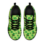 Clover And Hat St. Patrick's Day Print Black Sneakers