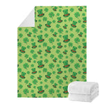 Clover And Hat St. Patrick's Day Print Blanket