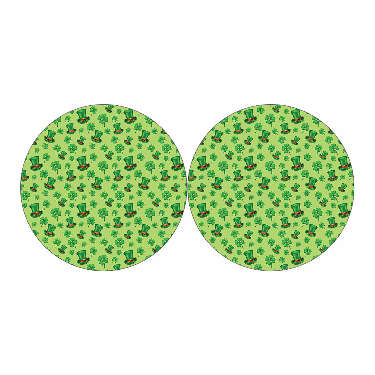 Clover And Hat St. Patrick's Day Print Car Coasters