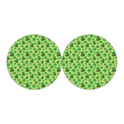 Clover And Hat St. Patrick's Day Print Car Coasters