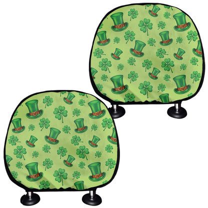 Clover And Hat St. Patrick's Day Print Car Headrest Covers