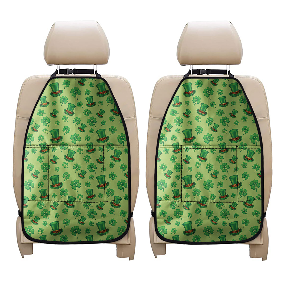 Clover And Hat St. Patrick's Day Print Car Seat Organizers