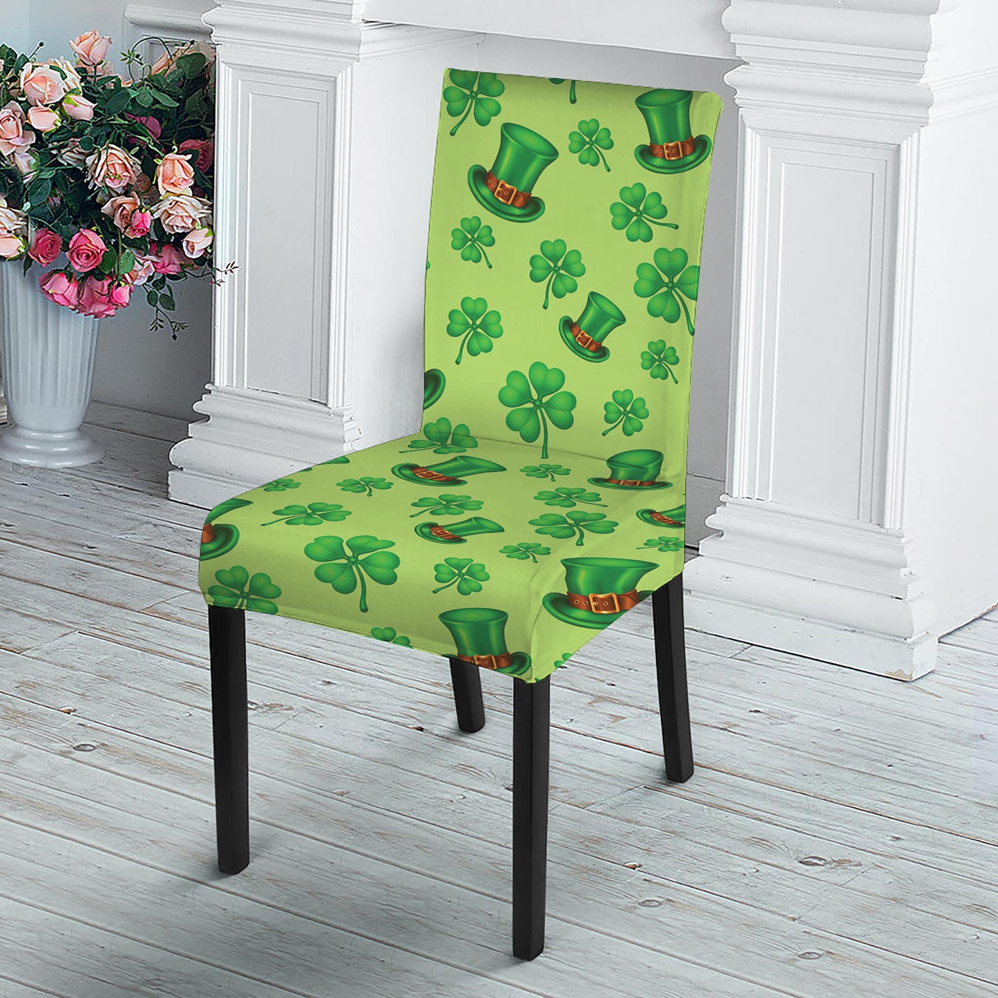 Clover And Hat St. Patrick's Day Print Dining Chair Slipcover
