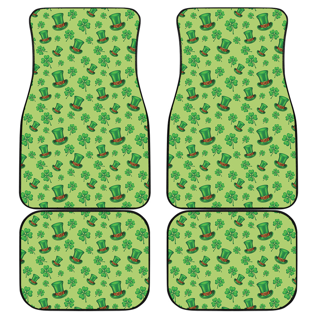 Clover And Hat St. Patrick's Day Print Front and Back Car Floor Mats