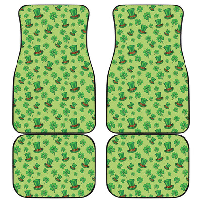 Clover And Hat St. Patrick's Day Print Front and Back Car Floor Mats