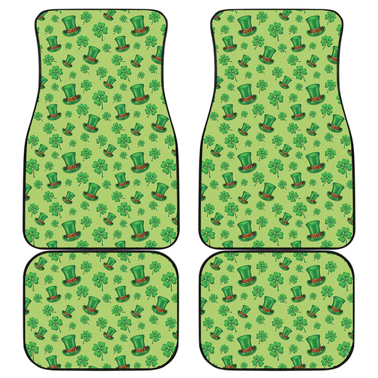 Clover And Hat St. Patrick's Day Print Front and Back Car Floor Mats