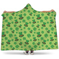 Clover And Hat St. Patrick's Day Print Hooded Blanket