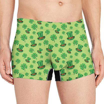 Clover And Hat St. Patrick's Day Print Men's Boxer Briefs