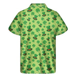 Clover And Hat St. Patrick's Day Print Men's Short Sleeve Shirt