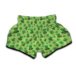 Clover And Hat St. Patrick's Day Print Muay Thai Boxing Shorts