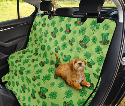 Clover And Hat St. Patrick's Day Print Pet Car Back Seat Cover