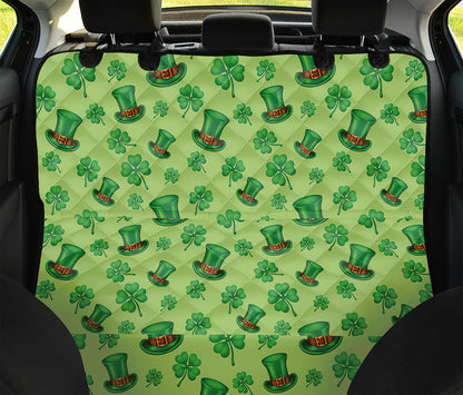 Clover And Hat St. Patrick's Day Print Pet Car Back Seat Cover