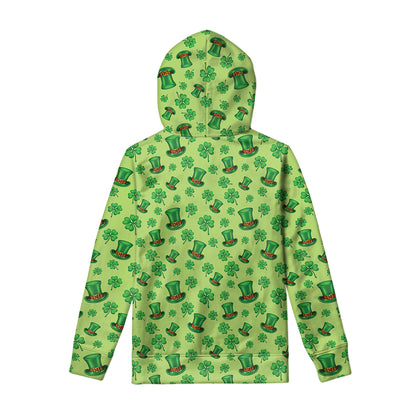 Clover And Hat St. Patrick's Day Print Pullover Hoodie