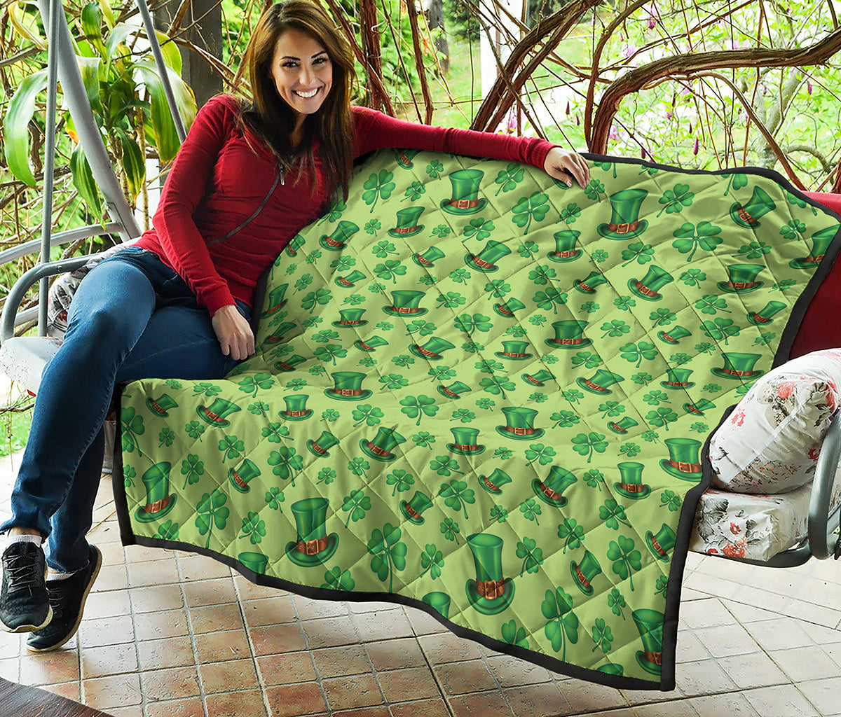 Clover And Hat St. Patrick's Day Print Quilt
