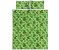 Clover And Hat St. Patrick's Day Print Quilt Bed Set