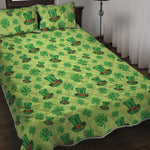 Clover And Hat St. Patrick's Day Print Quilt Bed Set