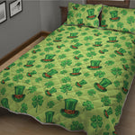 Clover And Hat St. Patrick's Day Print Quilt Bed Set