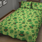 Clover And Hat St. Patrick's Day Print Quilt Bed Set