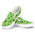 Clover And Hat St. Patrick's Day Print White Slip On Sneakers