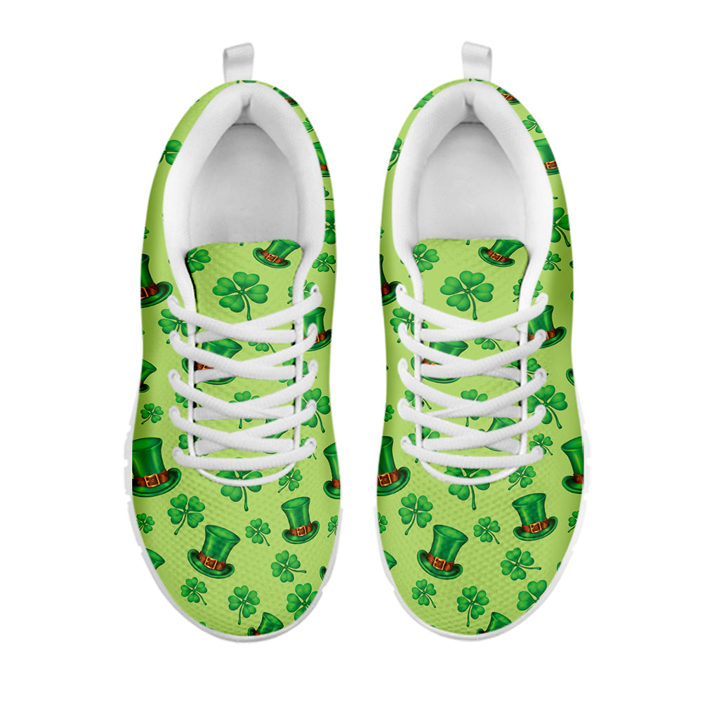 Clover And Hat St. Patrick's Day Print White Sneakers