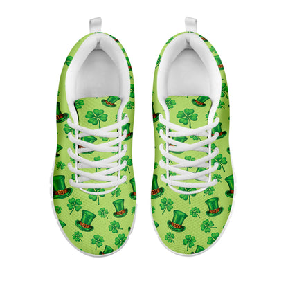 Clover And Hat St. Patrick's Day Print White Sneakers